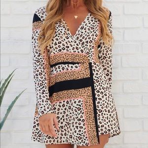 Brand new leopard size medium romper/dress